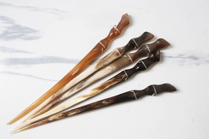 Polished <b>Finish</b> Buffalo Horn <b>Hair</b> Pins for Women's Ox Horn <b>Hair</b> Styling <b>Stick</b> Natural Accessory - Product Image 3