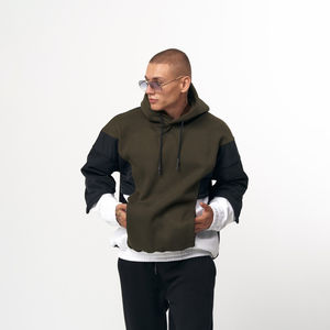 Sweat à capuche Streetwear d'hiver pour hommes 100% coton tissu français surdimensionné sérigraphié logo brodé sweat-shirt Service OEM - Product Image 3