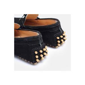 Mocassino in vera camoscio da donna di grandi dimensioni 40-41-42-43-44 nero - Product Image 5