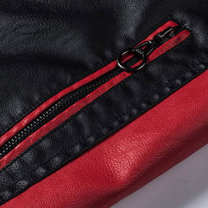 Chaqueta de Motociclista de Cuero Negra y Roja para Hombre con Hombros Acolchados 2026, Estilo Ajustado ONEAPEX INTERNATIONAL con Cierre Frontal - Product Image 4