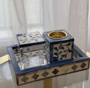 Ensemble de brûleur à encens Bakhoor en incrustation d'os de style nouveau, de haute qualité, écologique, bois de santal pour toutes les saisons, en vente - Product Image 4