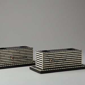 Proveedor Indio Ofrece Juego de Portavelas Navideños Hechos a Mano con Incrustaciones de Hueso Negro, Diseño Chevron, Portavelas Decorativo Duradero - Product Image 5