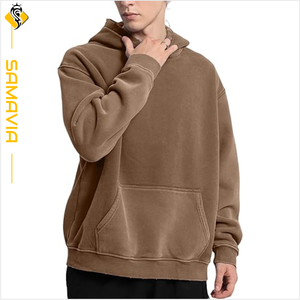 Pullover Fleece <b>hoodies</b> <b>men</b> OEM Custom Sweatshirt Acid Wash Fabric Quick Dry Anti Pilling Embroidered RTS - Product Image 3