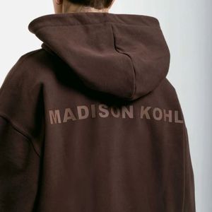 Custom Core Oversized OTH Hoodie <b>Brown</b> Heavyweight Cotton <b>Fleece</b> Streetwear Relaxed Fit Double Lined Hood Modern Luxury Apparel - Product Image 4