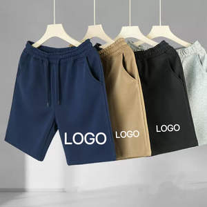 2025 Custom Logo 100% Cotton Gym <b>Shorts</b> for <b>Men</b> High Street Style Casual Essentials <b>Elastic</b> <b>Waist</b> Solid Sports & Swimwear - Product Image 1