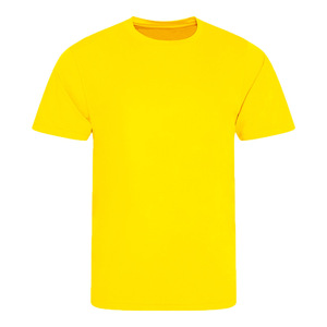 Camiseta Larga de Manga Media con Cuello Redondo para Mujer, Talla Grande, 100% Algodón Orgánico, Transpirable, Ecológica, con Estampado en Relieve, Casual, Amarilla - Product Image 1