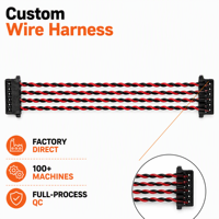 Arnés de Cables Trenzados Personalizado de 4 Pares con Conectores Negros para Comunicación de Control Industrial OEM