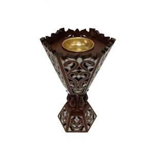 Brûleur Bakhoor en bois Brûleur d'encens arabe de forme ronde de la meilleure qualité pour fournisseur en gros de l'Inde. - Product Image 2