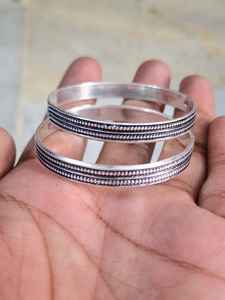 2 juegos de brazaletes llamativos anchos de Plata de Ley 925 para mujer, regalo de aniversario de estilo bohemio - Product Image 4