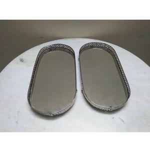 Decorative Silver Stainless Steel Serving <b>Tray</b> Mirror <b>Tray</b> Jewelry Perfume Organized Metal & <b>Glass</b> Vanity <b>Tray</b> & Serving Platter - Product Image 4