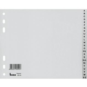 A-Z Register <b>Binder</b> DIN A4 Polypropylene Gray 20 Tab <b>Dividers</b> BENE - Product Image 1
