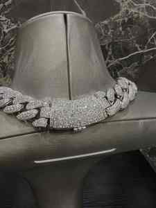 Collier personnalisé vintage en or/argent avec pendentif diamant VVS1, en argent sterling 925 plaqué rhodium, cadeau de luxe pour homme, style hip-hop, pour mariage - Product Image 4