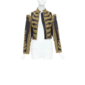 Dernière veste d'hiver avec motif solide de broderie de lingots vintage et veste brodée de service OEM à col montant - Product Image 1