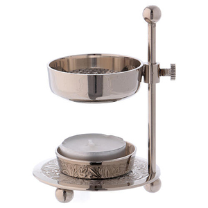 Brûleur d'encens rond en laiton nickelé argenté avec brûleur d'arôme en maille fondre le parfum Arabian T Light Brûleur d'encens de table - Product Image 2