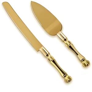 Ensemble de serveurs de gâteaux et de couteaux en métal de haute qualité et de luxe faits à la main avec manche en bois couteau de serveurs de gâteaux décoratifs - Product Image 5