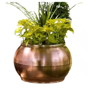 Pot de fleur Design classique Pot de plantes en métal argenté et jardinières avec support pour jardinière de décoration de jardin d'hôtel à la maison - Product Image 4