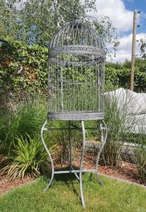 Jaula de pájaros de metal negro de Cría Grande para el hogar Jaula de pájaros de bambú vintage elegante Montgol FERE globo de aire caliente jaula de pájaros con cable ingenio - Product Image 3