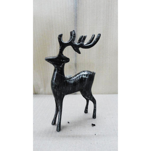 Showpiece อลูมิเนียมกวางเรนเดียร์โลหะทำตกแต่งกวางเรนเดียร์โบราณสีดำแสดงโดยการส่งออก RGN - Product Image 2