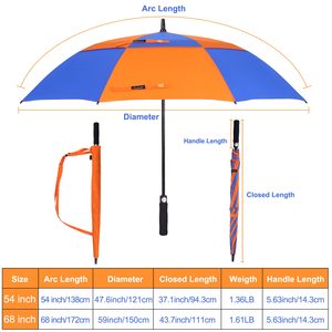 Parapluie droit automatique Extra Large de marque personnalisée <span class=keywords><strong>Bâton</strong></span> de protection contre la pluie coupe-vent surdimensionné pour hommes et femmes pour golfeurs - Product Image 4