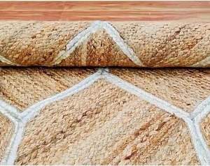 Handmade Modern Farmhouse Rectangle Jute Rug Durable 2x3 Feet for High Traffic Areas in Living Room & Bedroom - Product Image 2