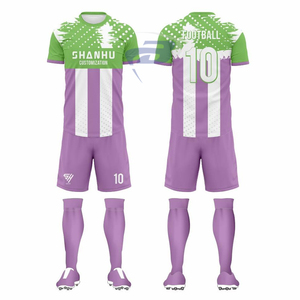 Maillot De Foot Football Jersey Set Premium Sublimation Soccer Uniform Breathable 100% <b>Polyester</b> Adult Football Kit Customized - Product Image 3