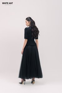 Falda larga de estilo lujoso antiarrugas 100% poliéster 3 capas Midi falda de tul Elegante ropa de mujer Whiteant mayorista - Product Image 5