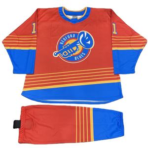 OEM Broderie Personnalisée Sublimation Maillot de Hockey sur Glace Ensembles Professionnels Respirant Séchage Rapide 100% Polyester - Product Image 5