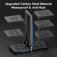 5plus-tiers Verstelbare Metalen Keuken Organizer Plank Vloer Mount Bilaterale Pot Rack Pan Pan Pot Deksel Opbergrek