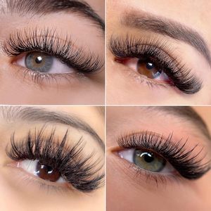 Auto Fanning CC Curl .03 Cachemira Coreano PBT Extensiones de pestañas Easy Fan Premium Mate Negro oscuro Etiqueta privada Extensiones de pestañas - Product Image 4