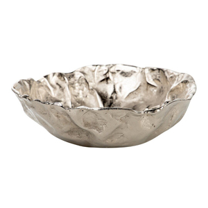 Bol de service décoratif en aluminium en forme de feuille, finitions dorées, pour table à manger, fruits et en-cas - Product Image 2