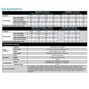 Новый твердотельный накопитель Enterprise SSD 7300 PRO 3.84 ТБ, 2.5 дюйма, NVMe, M.2 22110 для Micron - Product Image 3