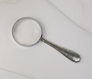 Aluminium Antique Vintage Sterling Silver Ornate Handle Hand Held Magnifying Glass <b>Desk</b> Top Collectible <b>Gift</b> - Product Image 2