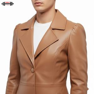 Nouvelle Collection Hiver 2025 – Blouson Bomber Femme Grande Taille en Cuir et Velours Côtelé, Col Rabattu, Doublure Soie, Rayures Décoratives - Product Image 4