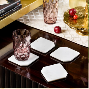 Un ensemble de dessous-de-verre en marbre blanc octogonal et carré pour la maison moderne est disponible à prix de gros. - Product Image 1