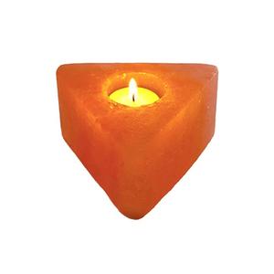 Portavelas triangulares artesanales SUAZ del Himalaya, de color rosa, orgánicos, transpirables y tallados, al por mayor - Product Image 1