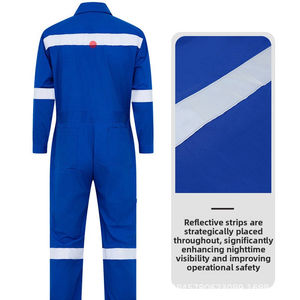 Combinaison de travail d'été légère en polyester ignifuge haute visibilité pour travaux à chaud, respirante et absorbant la transpiration - Product Image 4