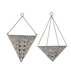 กระถางต้นไม้เคลือบสังกะสีพร้อมห่วงโซ่ปอกระเจากระถางดอกไม้ระเบียงดีไซน์คลาสสิกสำหรับตกแต่งบ้านและกลางแจ้ง - Product Image 3