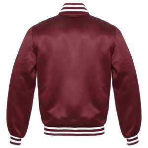 Blouson bombardier broderie en chenille classique marron satin de soie personnalisez vos créations fabricant de vestes Letterman de baseball pour hommes - Product Image 2