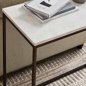 Odern Large ecectangle lack owder ooated Ron rame IDE able con White ararble OP para Coffee able iving ooom enter able - Product Image 6