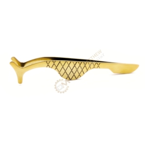 Pinzas de pestañas de acero inoxidable dorado de alta calidad, punta de fibra redondeada, embalaje personalizable antiácido, etiqueta privada cosmética - Product Image 1