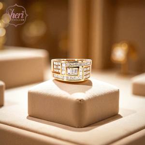 Bague classique en or rose 18 carats avec diamants naturels baguette, clarté SI1-2, pour femme, par Sheri Jewels - Product Image 2