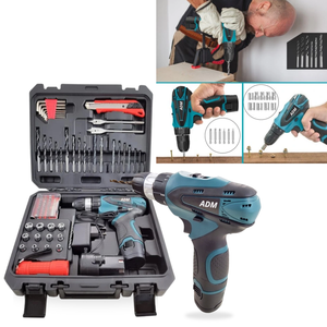 Set di cacciaviti cordless 12V con 2 batterie e 77 accessori | Strumento elettrico professionale per il fai-da-te all'ingrosso - Product Image 1