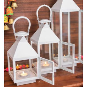 โคมไฟเชิงเทียนโลหะสไตล์โมร็อกโกโคมไฟตกแต่งบ้านแบบ Eid พร้อมราคาที่แข่งขันได้ใช้แบตเตอรี่ - Product Image 3