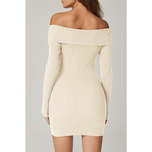 Trending Women's Summer Off the Shoulder Rushed Bodycon Vestidos de manga larga Fitted Party Club Midi Dress Reciclado - Product Image 3