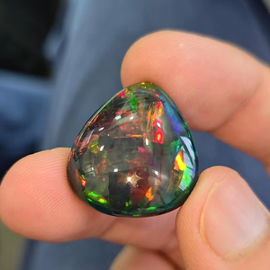 Cabujón natural de ópalo negro etíope. Pieza de primera calidad. 14,34 CTS Total. Calidad de clase mundial Opal Cabochon - Product Image 1