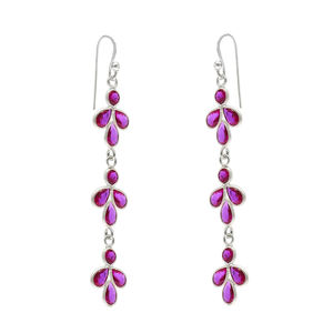 Fabulous Look 925 Sterling Silver Ruby Cubic Zirconia Classy Look Luxury Dangle Earrings for <b>Birthdays</b> Parties Handmade Jewelry - Product Image 1