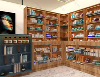Panier de pharmacie en plastique de bonne qualité crochet pour la vente magasin en bois métal léger magasin de pharmacie OEM