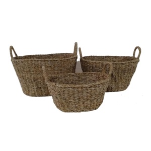 High Quality Green Product <b>Seagrass</b> Handmade Storage <b>Basket</b> 2022 Kitchen Living Room Organization Home Handmade <b>Seagrass</b> - Product Image 2