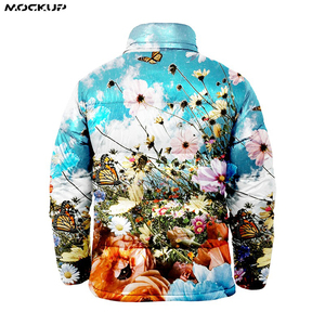 Wholesale Custom Printed <b>Thin</b> <b>Puffer</b> <b>Jacket</b> New Sublimated Bubble <b>Jacket</b> for Men and Women with Stand Collar Fashion Design - Product Image 2