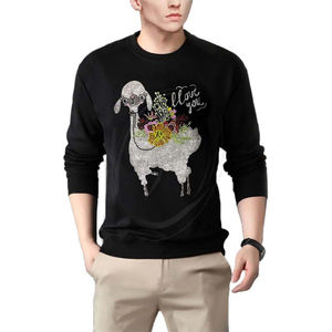Sudadera personalizada con diamantes de imitación ostentosos para hombre, Jersey gráfico deslumbrante con purpurina, Jersey térmico con cuello redondo y calavera de Halloween - Product Image 6